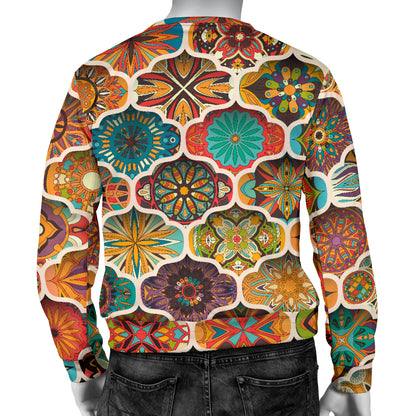 Mandala Mosaic Themed Design Print Men Long Sleeve Sweatshirt