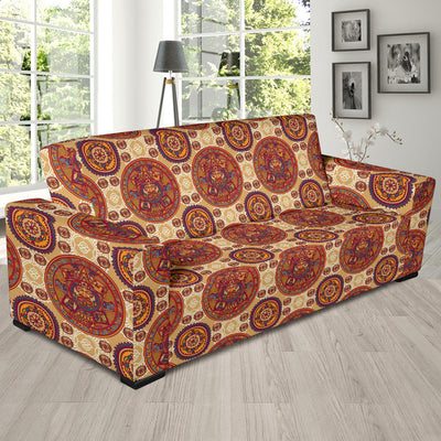 Calendar Aztec Pattern Print Design 01 Sofa Slipcover