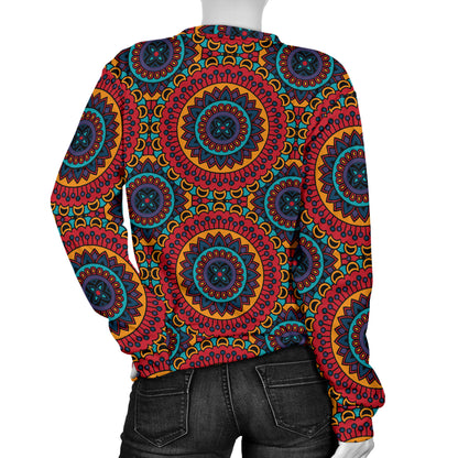 Bohemian Mandala Style Print Women Long Sleeve Sweatshirt