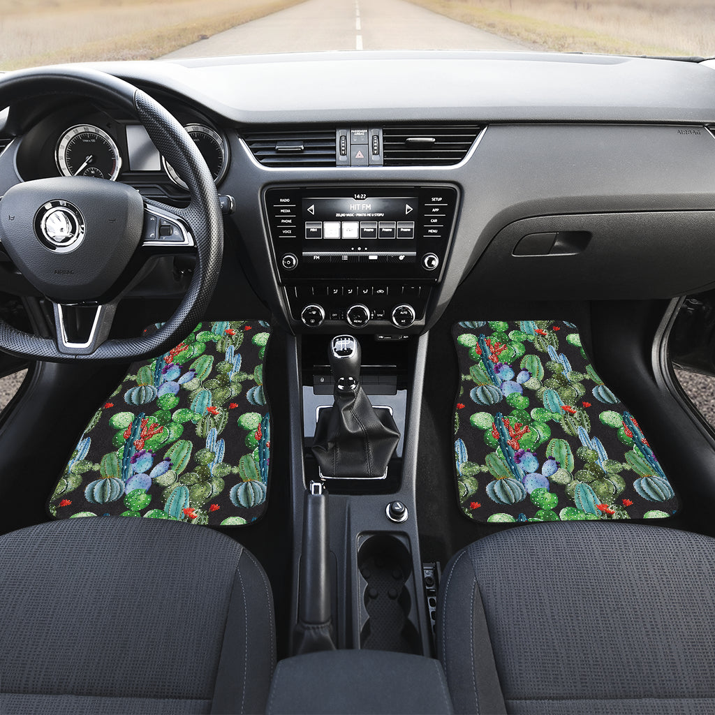 Cactus Watercolor Style Print Car Floor Mats Front Back