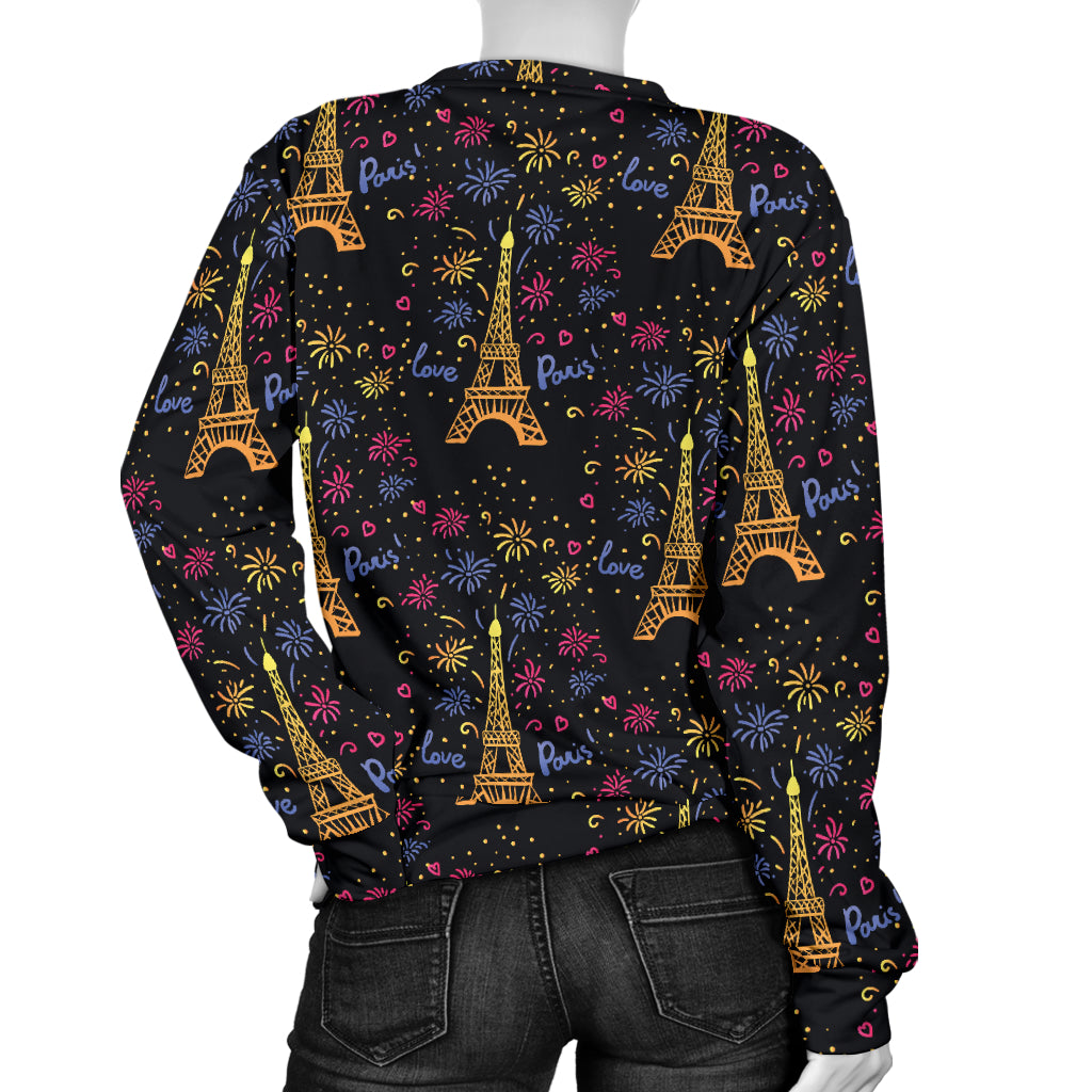 Eiffel Tower Love Paris Print Women Long Sleeve Sweatshirt