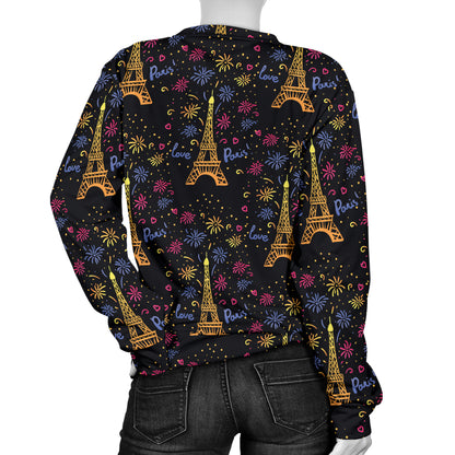 Eiffel Tower Love Paris Print Women Long Sleeve Sweatshirt