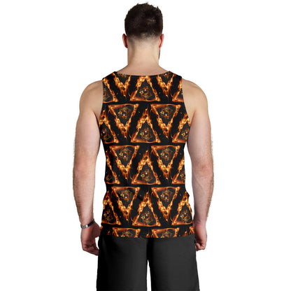 Eye of Horus in Flame Print Men Tank Top