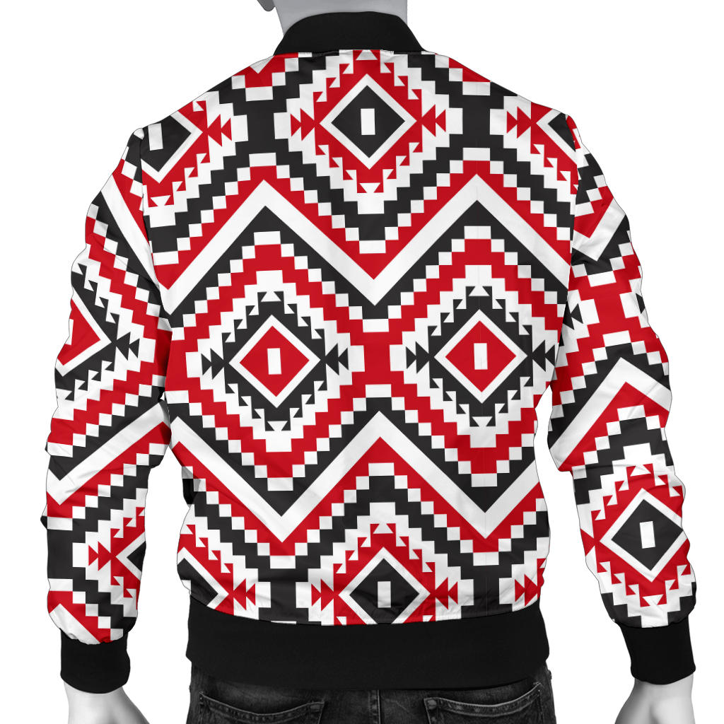 Native American Themed Tribal Print Men Bomber Jacket