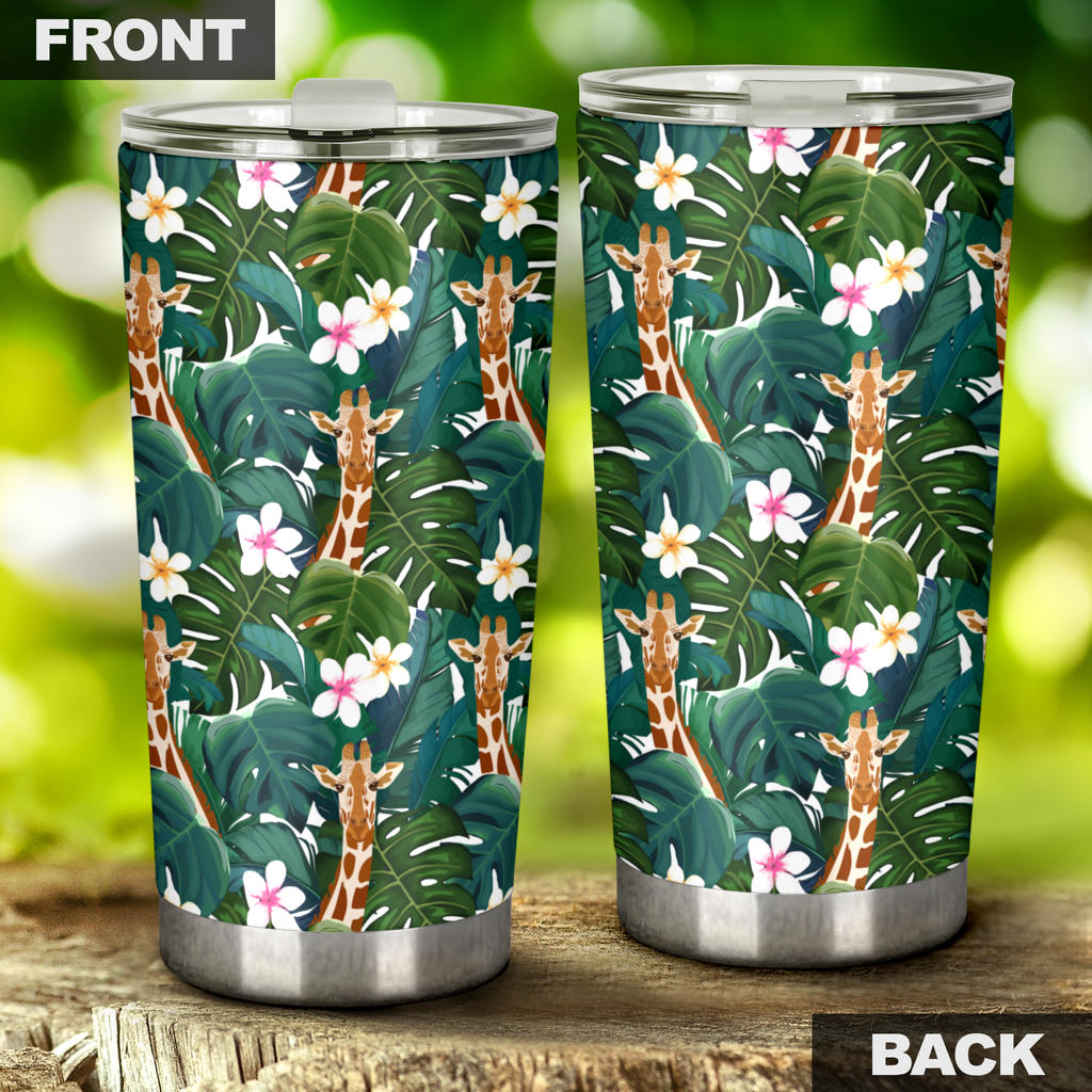 Giraffe Jungle Design Print Tumbler