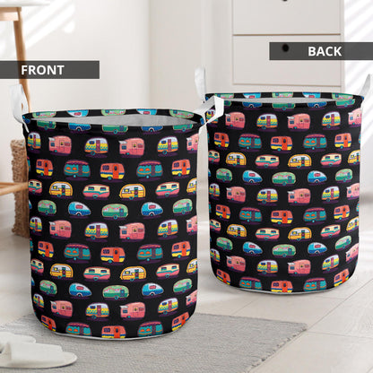 Camper Camping Pattern Laundry Basket