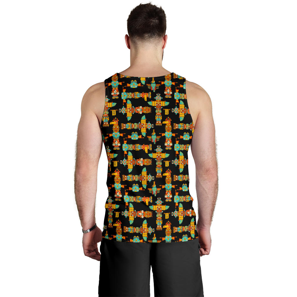 Totem Pole Cartoon Print Men Tank Top