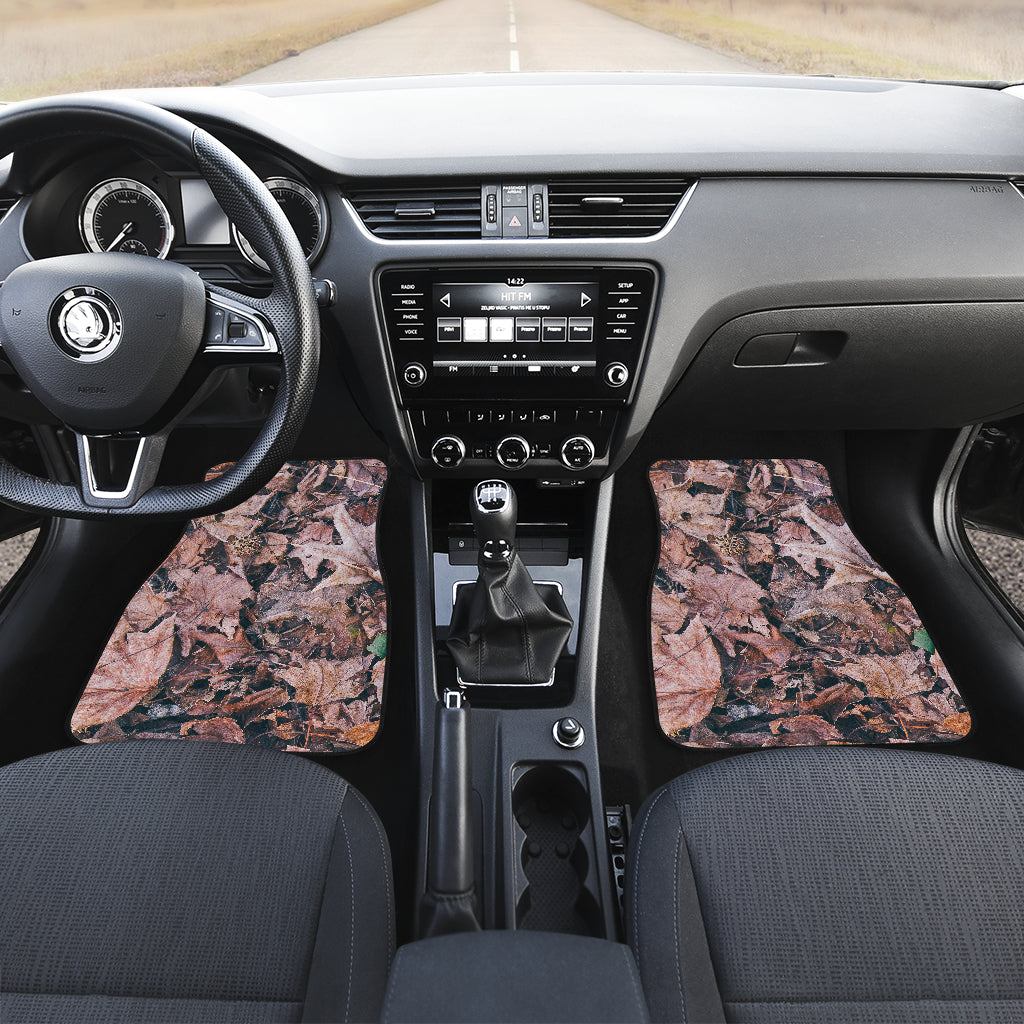 Camouflage Realistic Tree Leaf Print Car Floor Mats Front Back