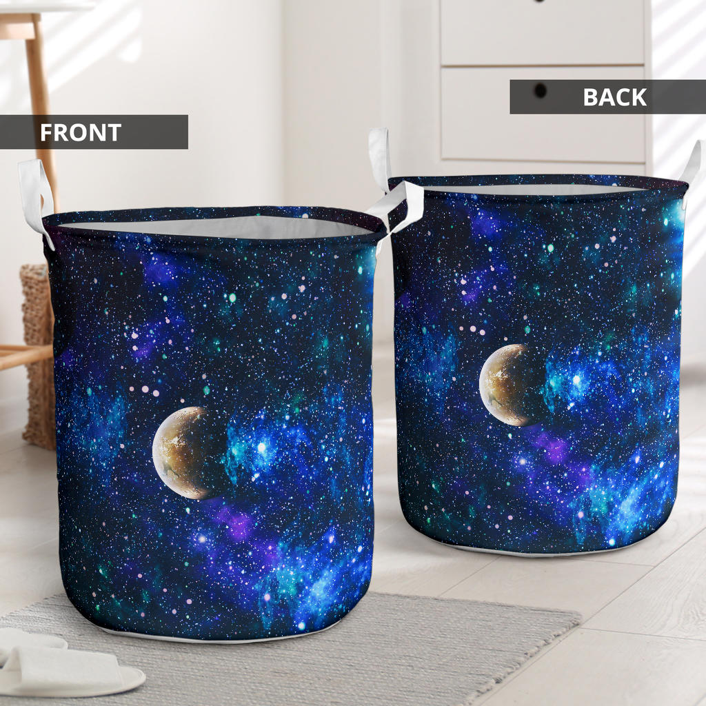 Galaxy Stardust Planet Space Print Laundry Basket