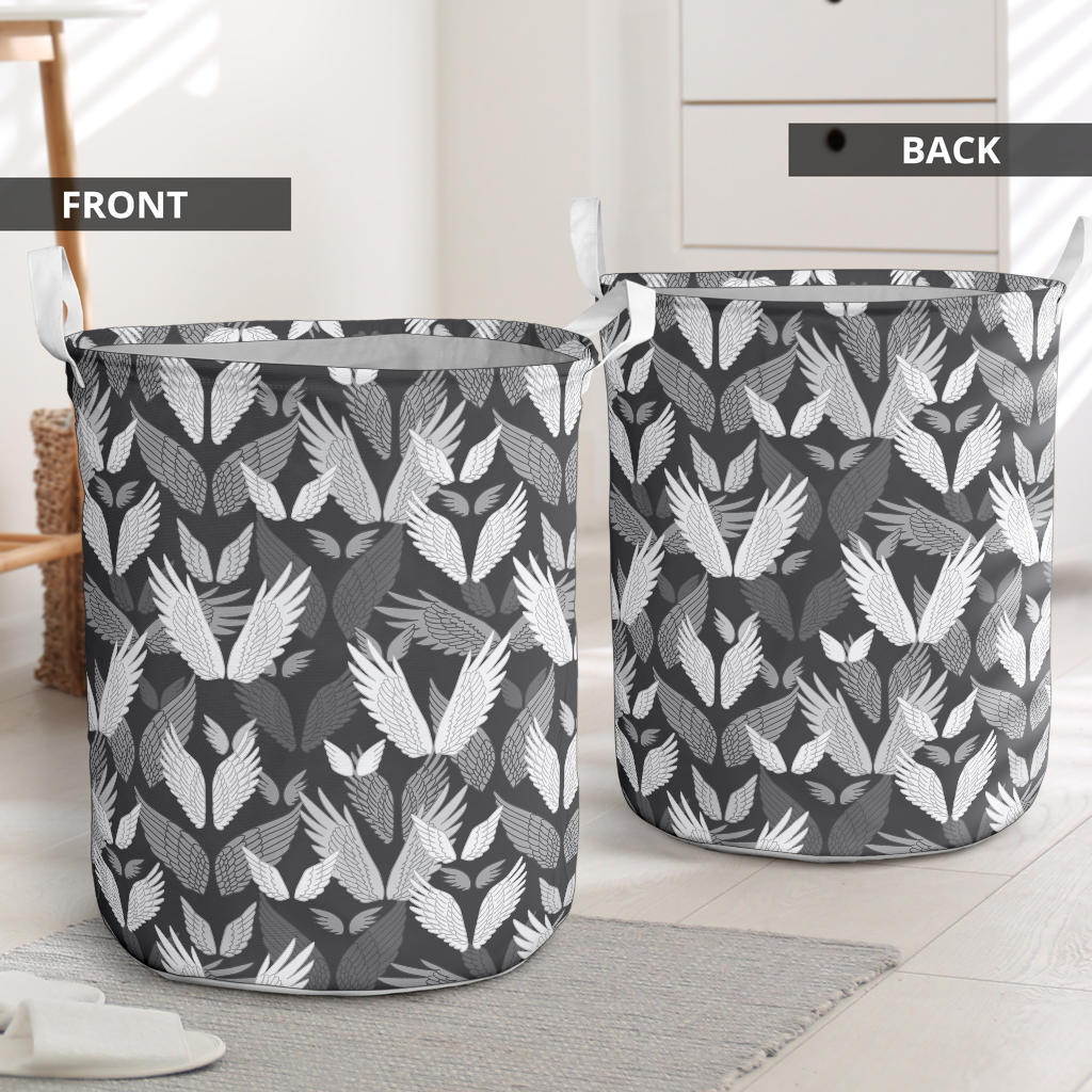 Angel Wings Pattern Design Themed Print Laundry Basket