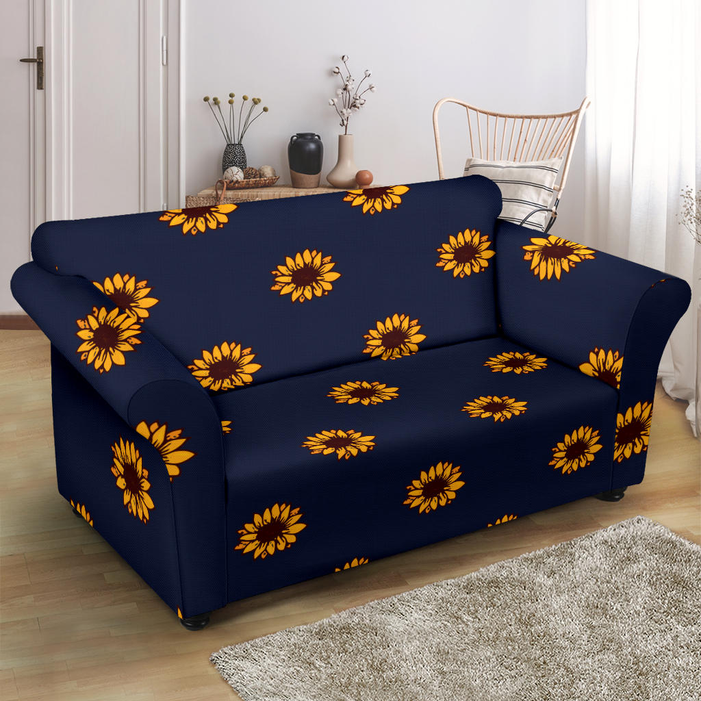 Sunflower Print Design LKS304 Loveseat Couch Slipcover