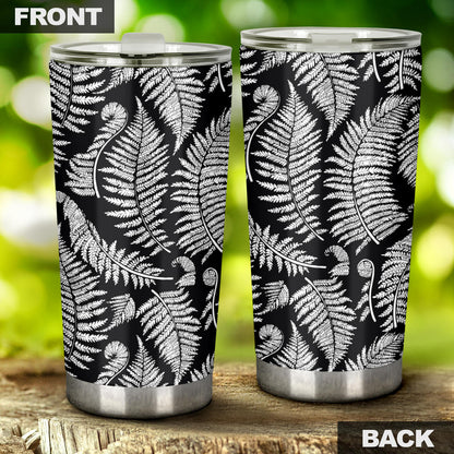 Fern Leave Black White Print Pattern Tumbler
