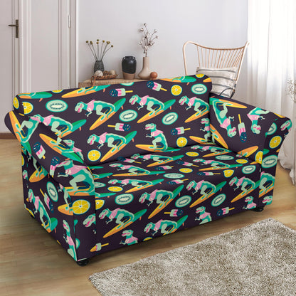 Surfboard T Rex Print Design LKS301 Loveseat Couch Slipcover