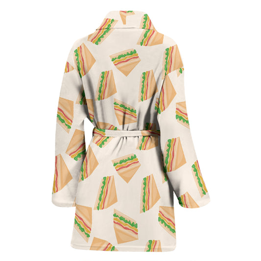 Sandwich Print Design LKS301 Women Bathrobe