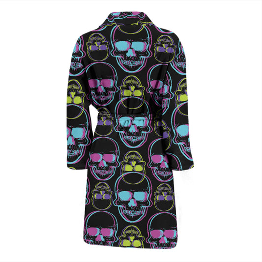 Skull 3D Colorful Print Design LKS309 Men Bathrobe