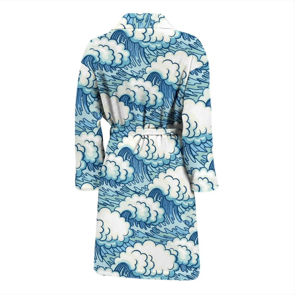 Wave Japan Style Print Design LKS304 Men Bathrobe