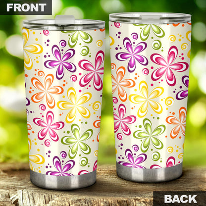Flower Power Colorful Design Print Tumbler
