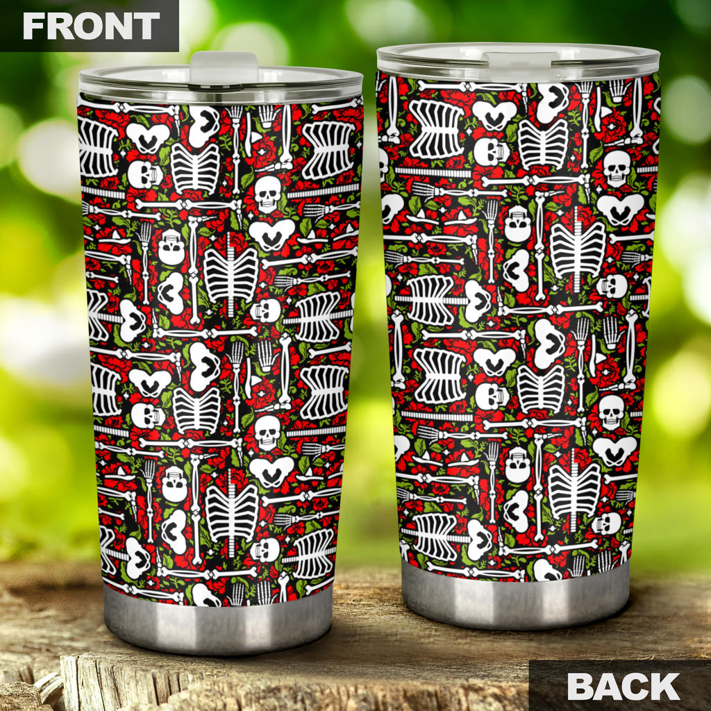 Skeleton Pattern Print Tumbler