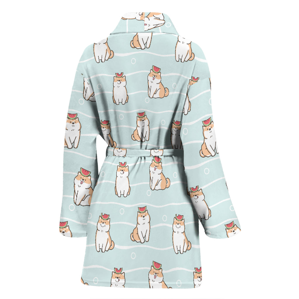 Shiba Inu Print Design LKS3011 Women Bathrobe