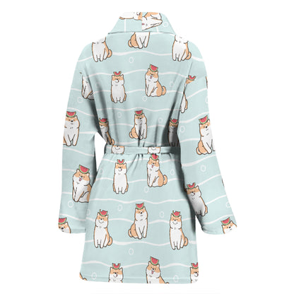 Shiba Inu Print Design LKS3011 Women Bathrobe