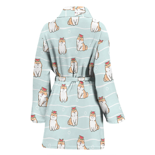 Shiba Inu Print Design LKS3011 Women Bathrobe