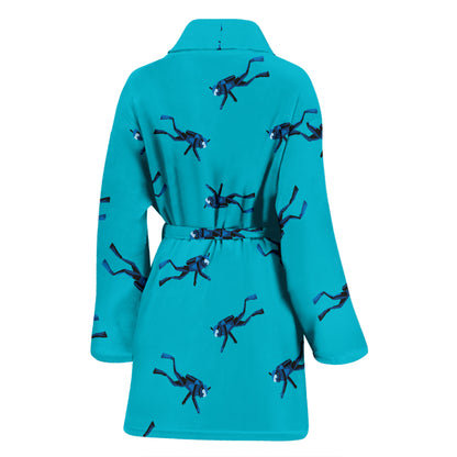 Scuba Driver Print Design LKS304 Women Bathrobe