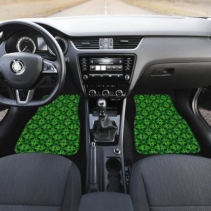 Celtic Green Neon Design Car Floor Mats Front Back