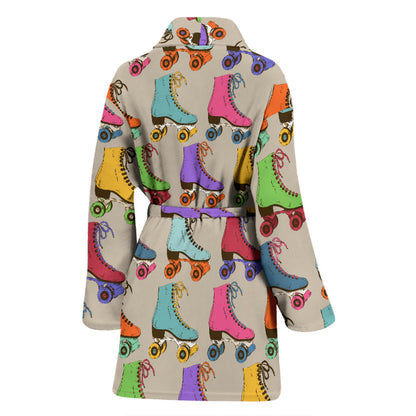 Roller skate Pattern Print Design A01 Women Bathrobe