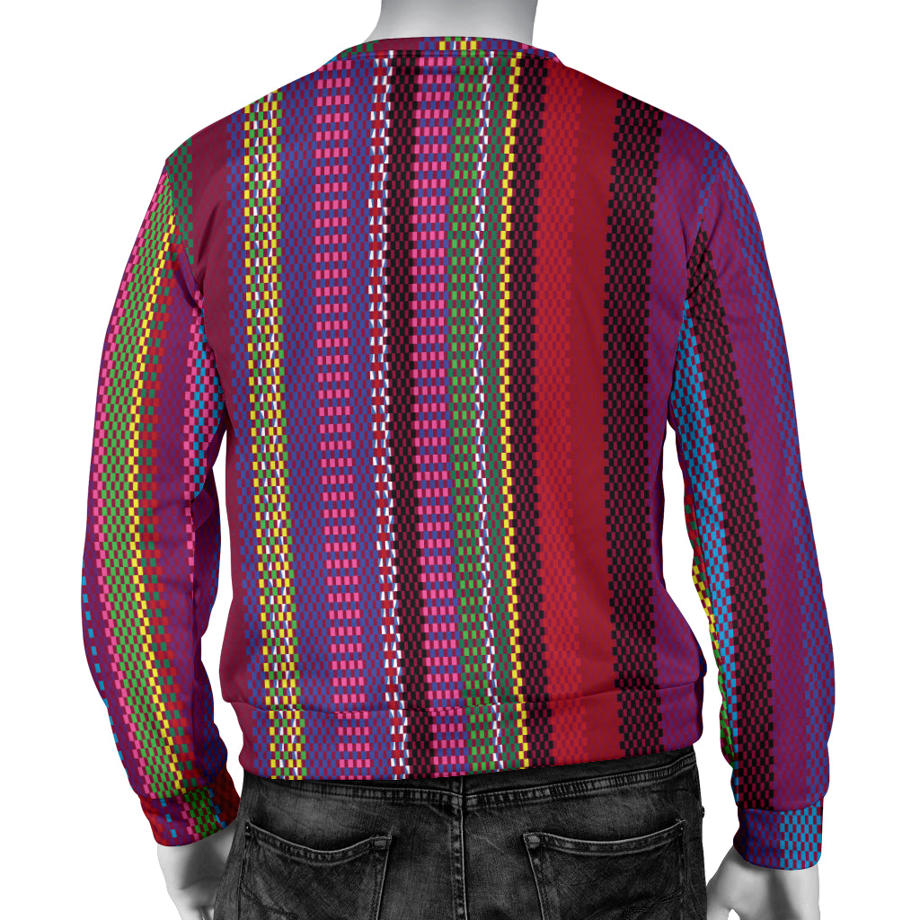 Serape Stripe Print Men Long Sleeve Sweatshirt