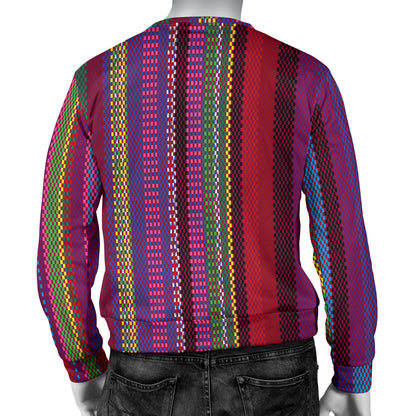 Serape Stripe Print Men Long Sleeve Sweatshirt