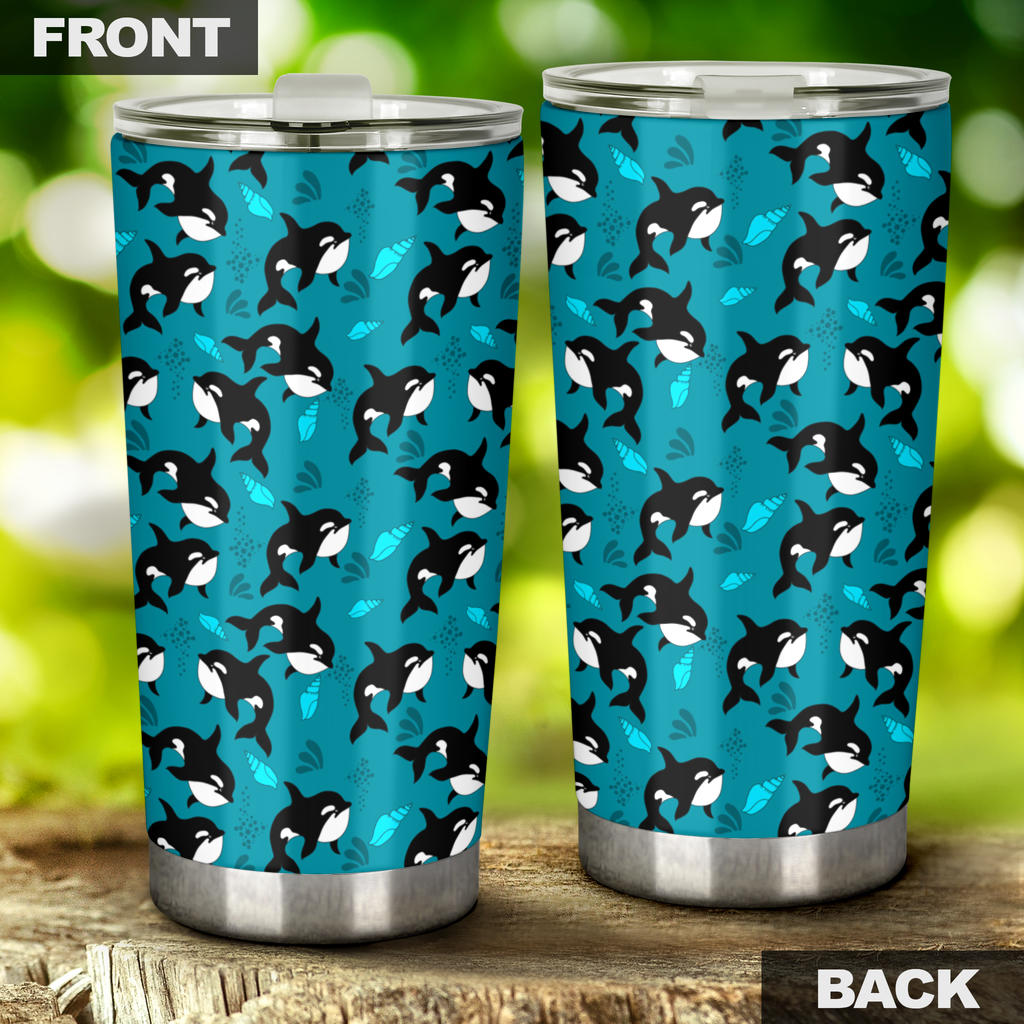 Whale Sea Design Themed Print Tumbler