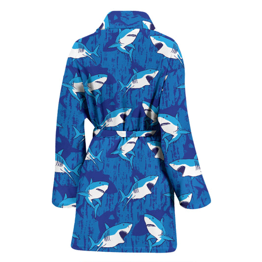 Shark Print Design LKS308 Women Bathrobe