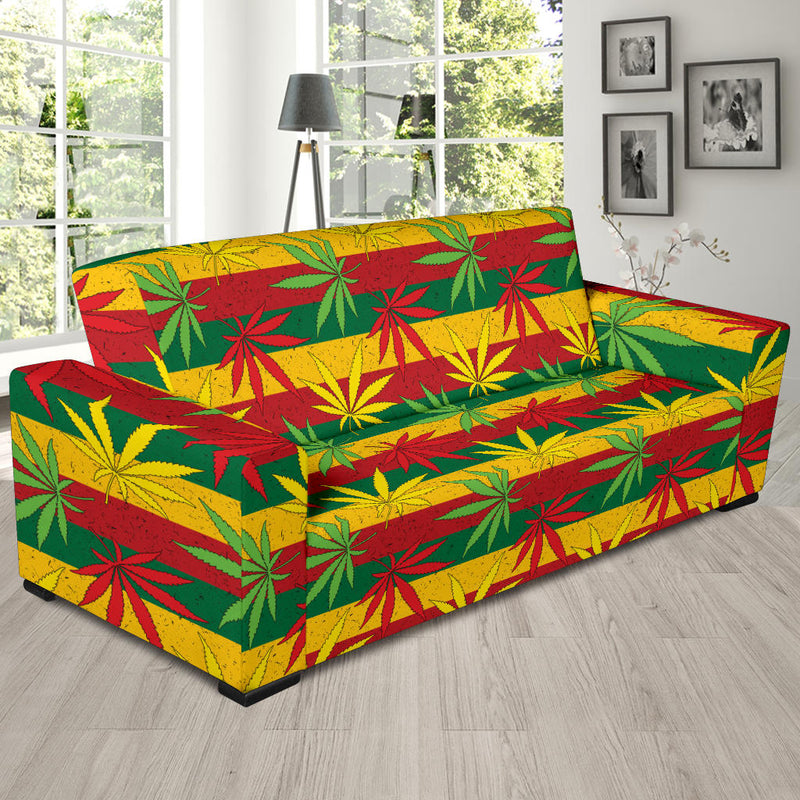 Rasta Pattern Print Design A03 Sofa Slipcover