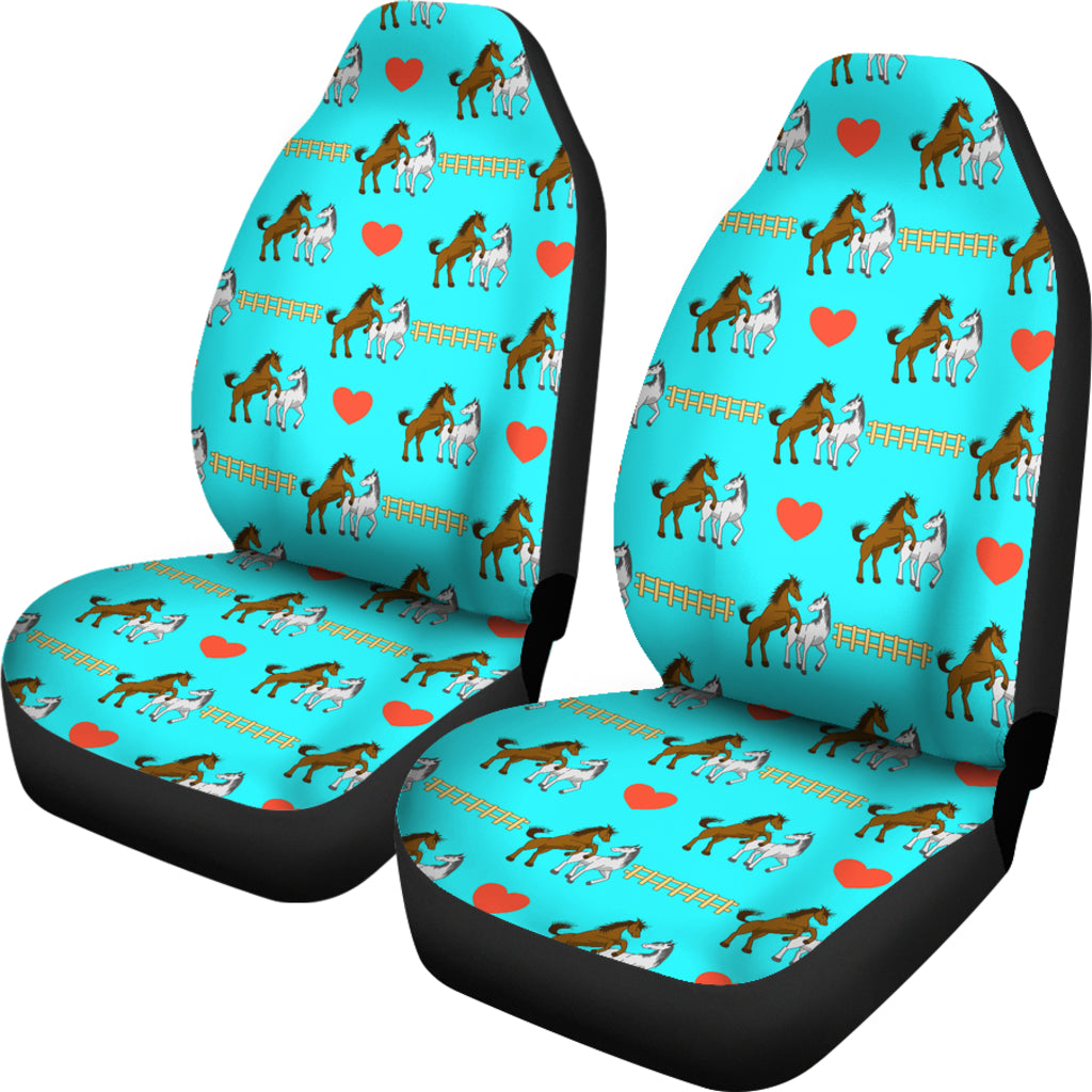 Horse Couple Love Print Design LKS309 Car Seat Covers