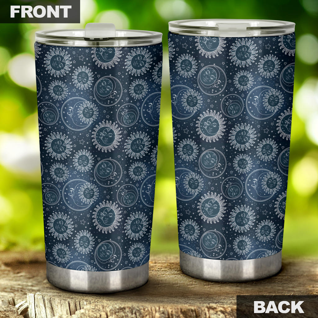 Sun Moon Tattoo Design Themed Print Tumbler