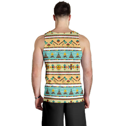 American indian Life Pattern Men Tank Top