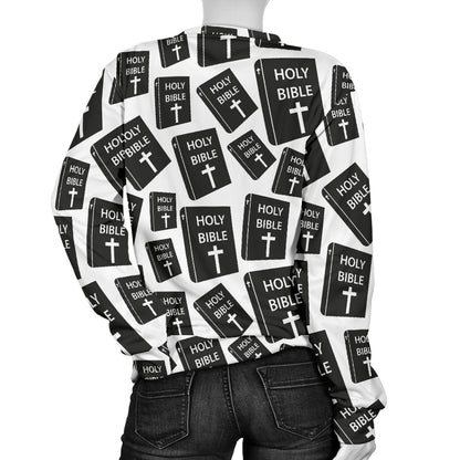 Christian Holy Bible Book Pattern Women Long Sleeve Sweatshirt