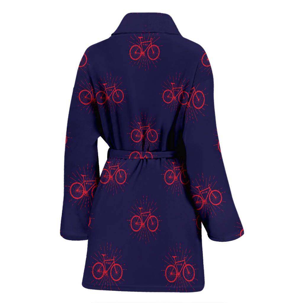 Bicycle Pattern Print Design 01 Women Bathrobe