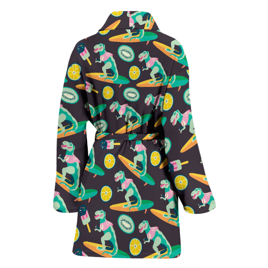 Surfboard T Rex Print Design LKS301 Women Bathrobe