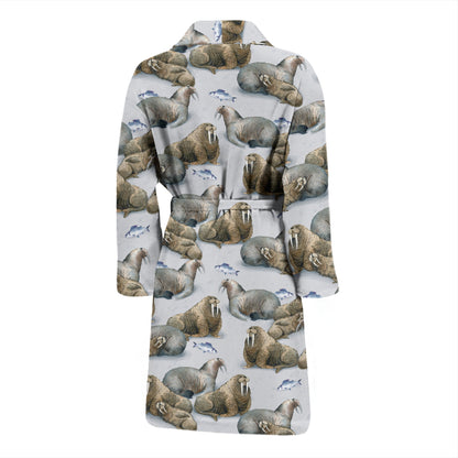 Walrus Print Design LKS401 Men Bathrobe