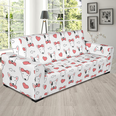 Bull Terriers Pattern Print Design 08 Sofa Slipcover