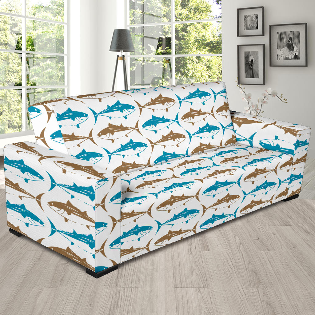 Tuna Fish Print Design LKS301 Sofa Slipcover