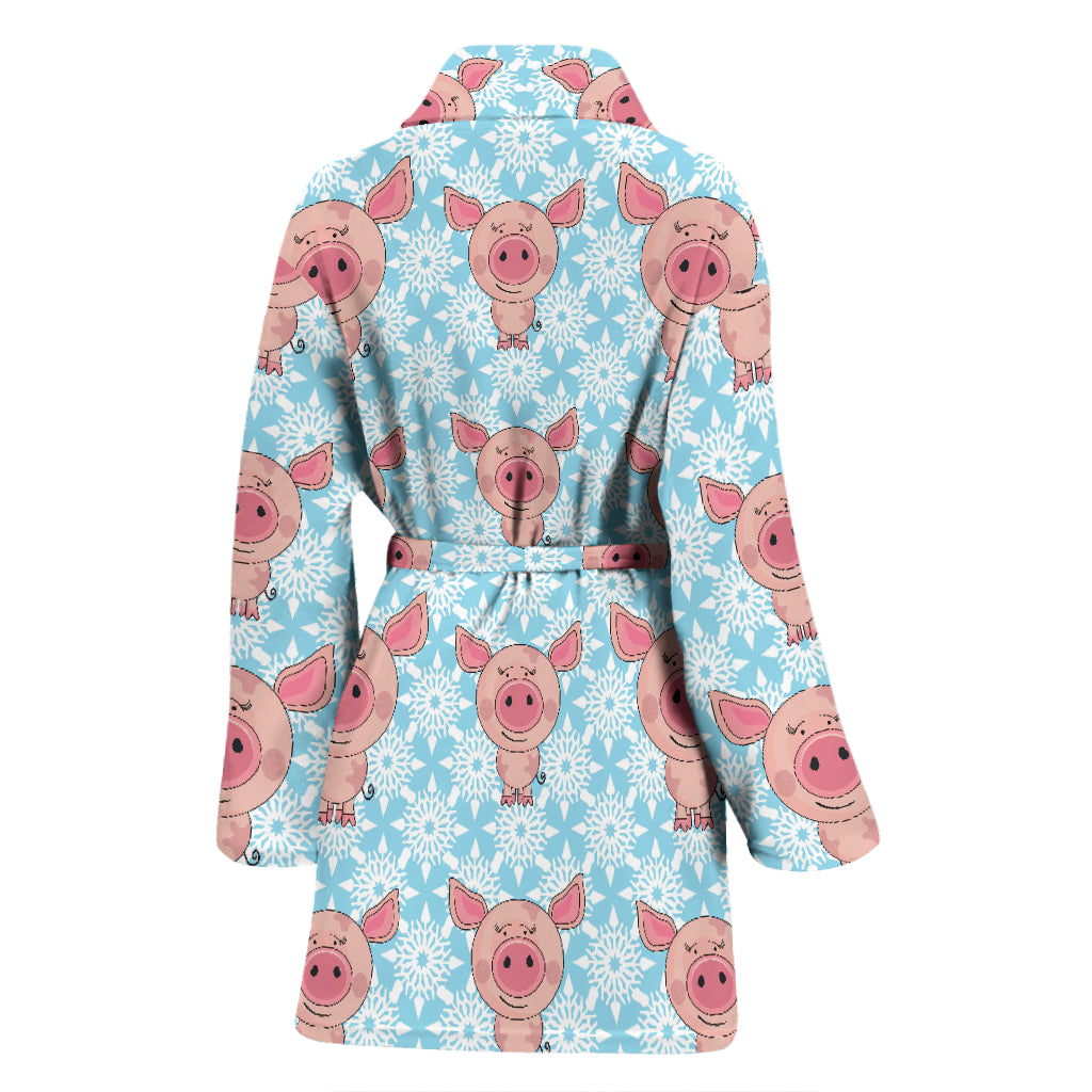 Pig Print Design LKS402 Women Bathrobe