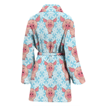 Pig Print Design LKS402 Women Bathrobe