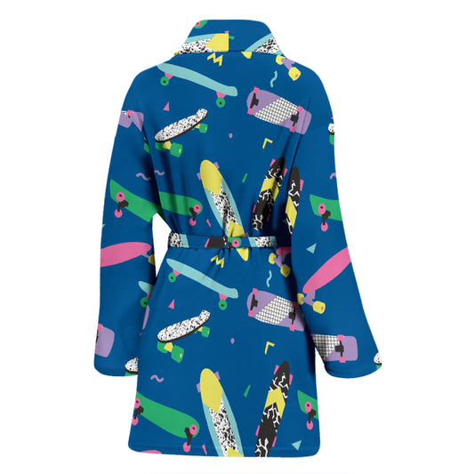 Skateboard Print Design LKS302 Women Bathrobe