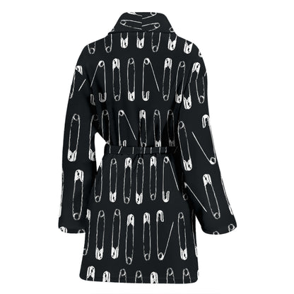 Safety Pin Print Design LKS302 Women Bathrobe