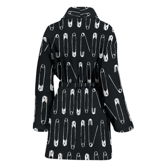 Safety Pin Print Design LKS302 Women Bathrobe