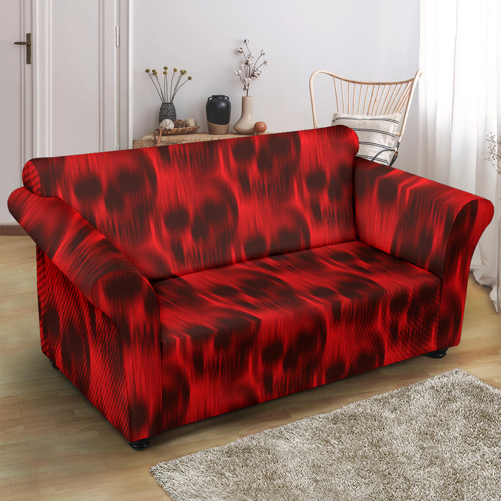 Skull Red Print Design LKS306 Loveseat Couch Slipcover