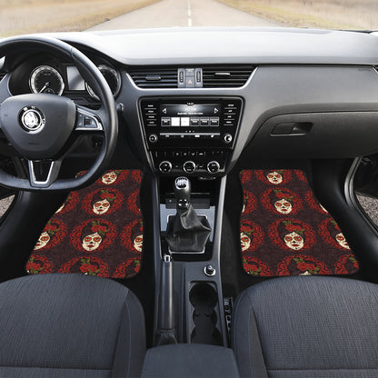 Day of the Dead Mexican Girl Car Floor Mats Front Back