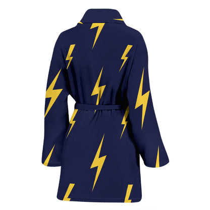 Lightning Thunder Pattern Print Design 03 Women Bathrobe